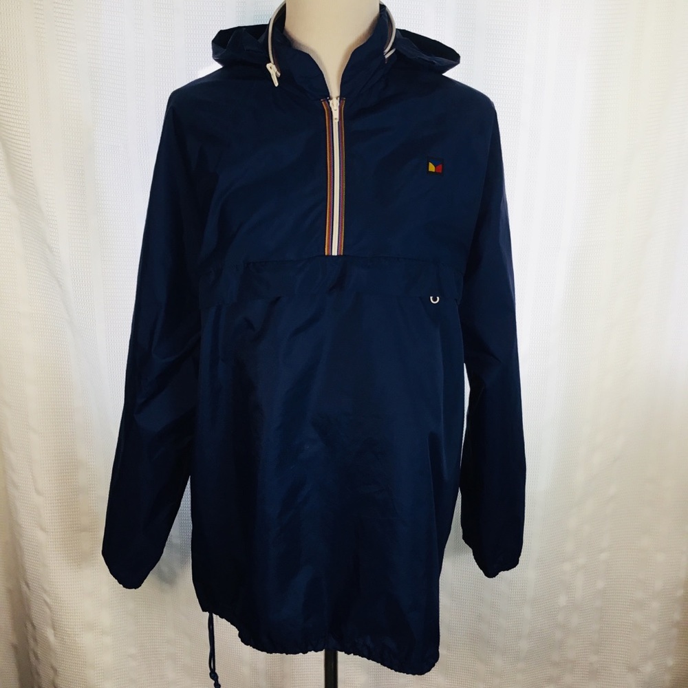 Vintage Bon Jour Women’s Navy Blue Windbreaker‎